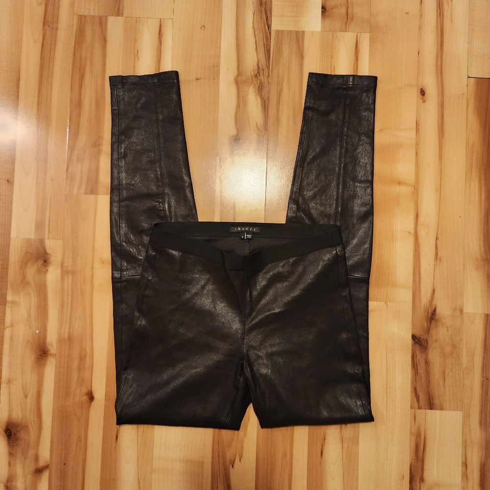 Theory Ima Lamb Leather Leggings Size 8